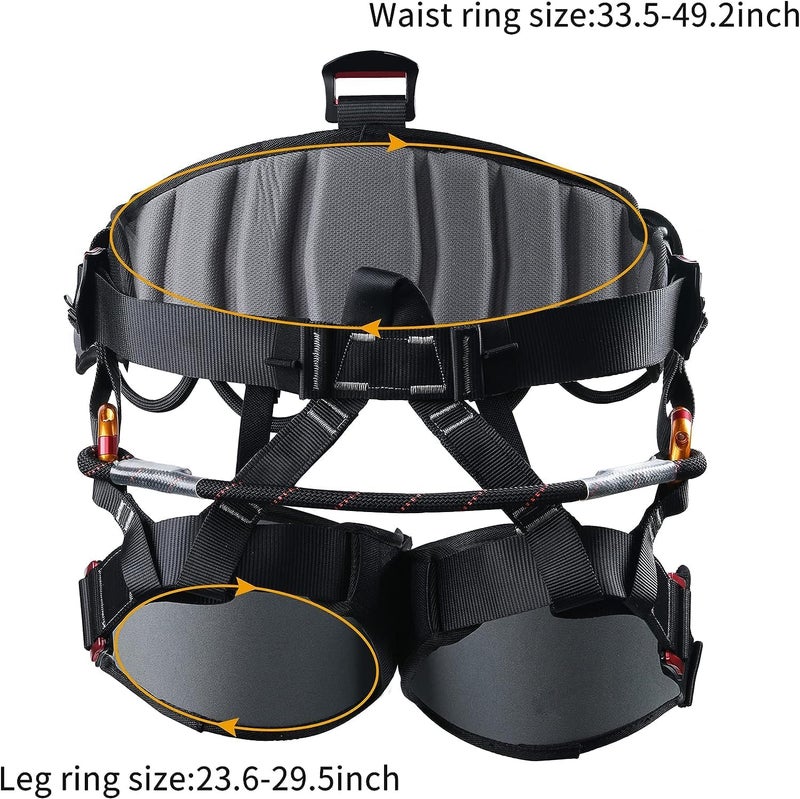 SOB Climbing Harness, Half Body Tree Climbing Harness Men,Thicken Widen Protect Waist Safety Harness for Arborist Harness,Working Rescuing at Height Safety Belt Harness - Image 4